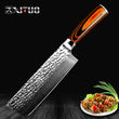 Japanese Nakiri Damascus Laser Pattern Handmade Chef Knife